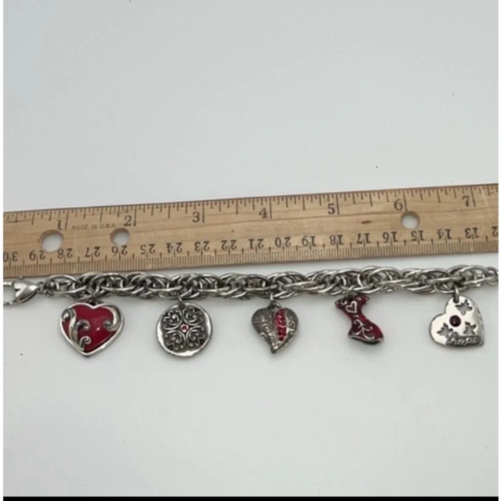 Brighton Love Your Heart Go Red For Women heart dangly charm bracelet